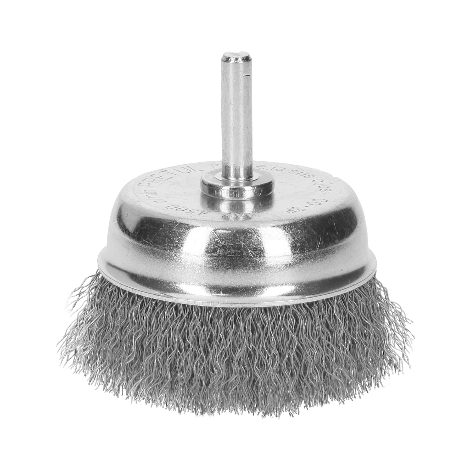 Carda de copa, alambre trenzado grueso, 3" p/taladro, Pretul