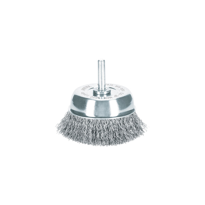 Carda de copa, alambre trenzado grueso, 3" p/taladro, Pretul