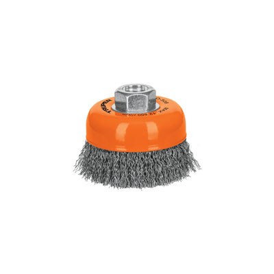 Carda de copa, alambre ondulado, 3" para esmeril