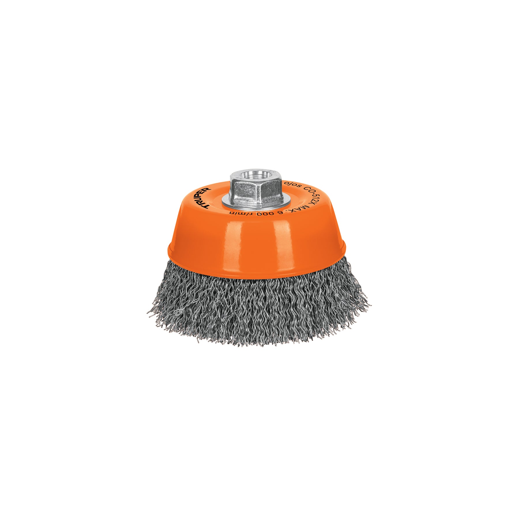 Carda de copa, alambre ondulado grueso, 5x5/8" para esmeril