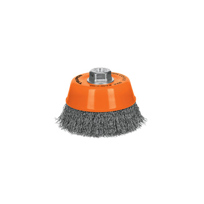 Carda de copa, alambre ondulado, 5" para esmeril