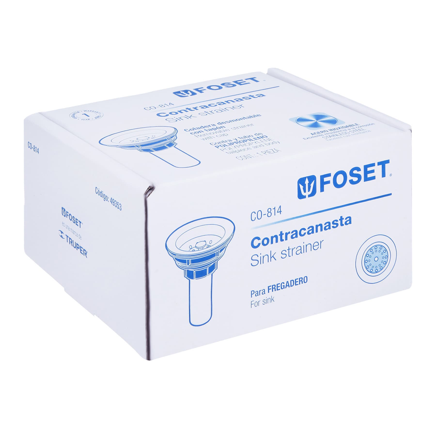 Contracanasta de plástico con tubo de plástico, 3-1/2"