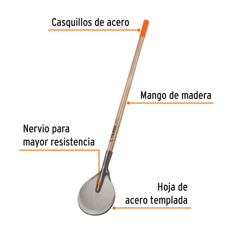 Coa afilada de usos múltiples, mango de madera 43"