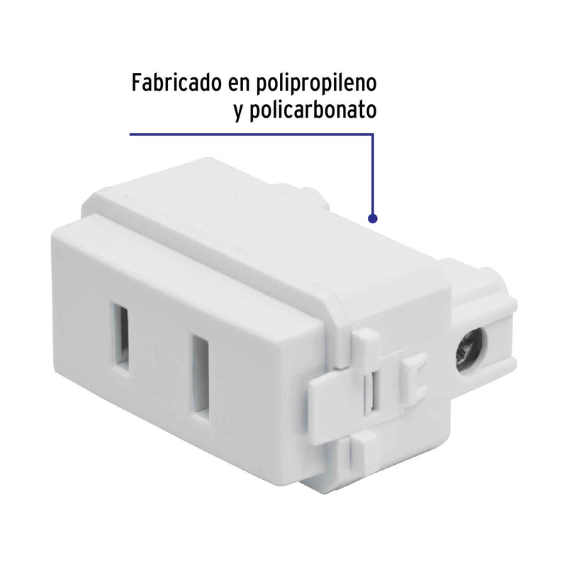 Contacto sencillo, 2polos, sin tierra, línea Italiana,blanco