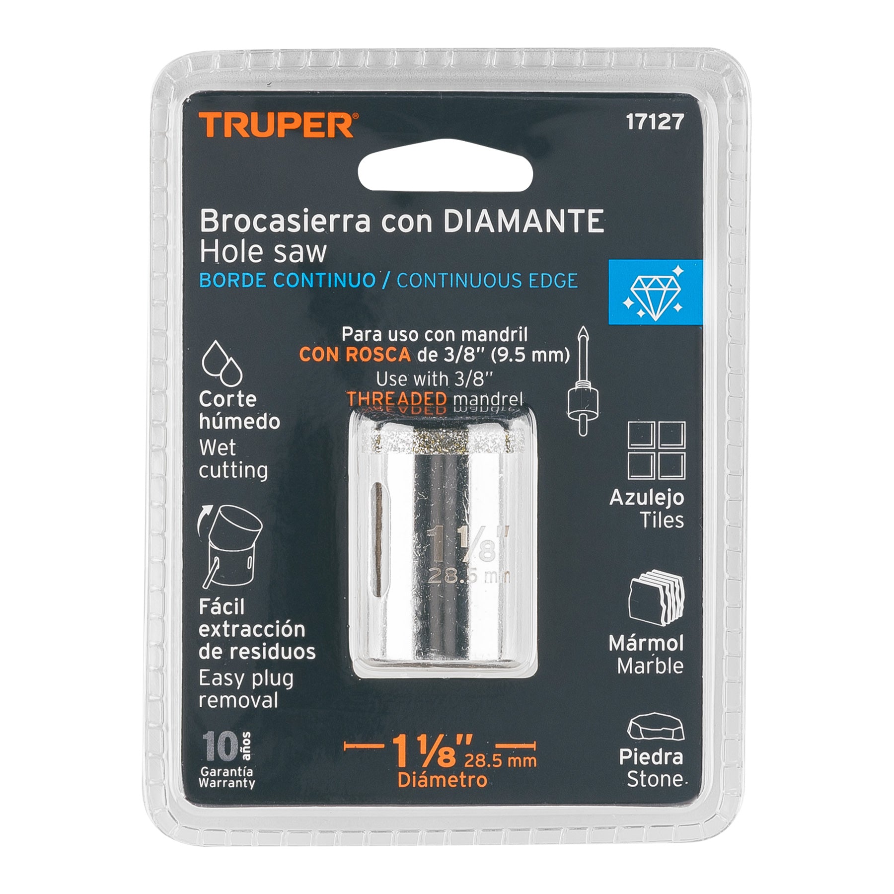 Brocasierra diamante 1-1/8"
