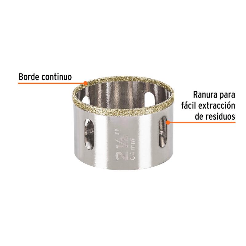 Brocasierra diamante 2-1/2"
