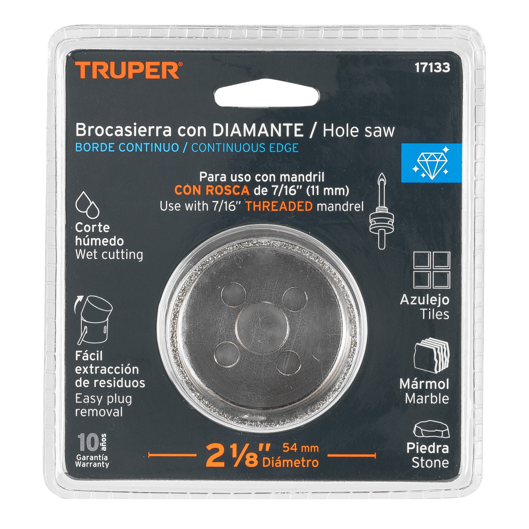 Brocasierra diamante 2-1/8"