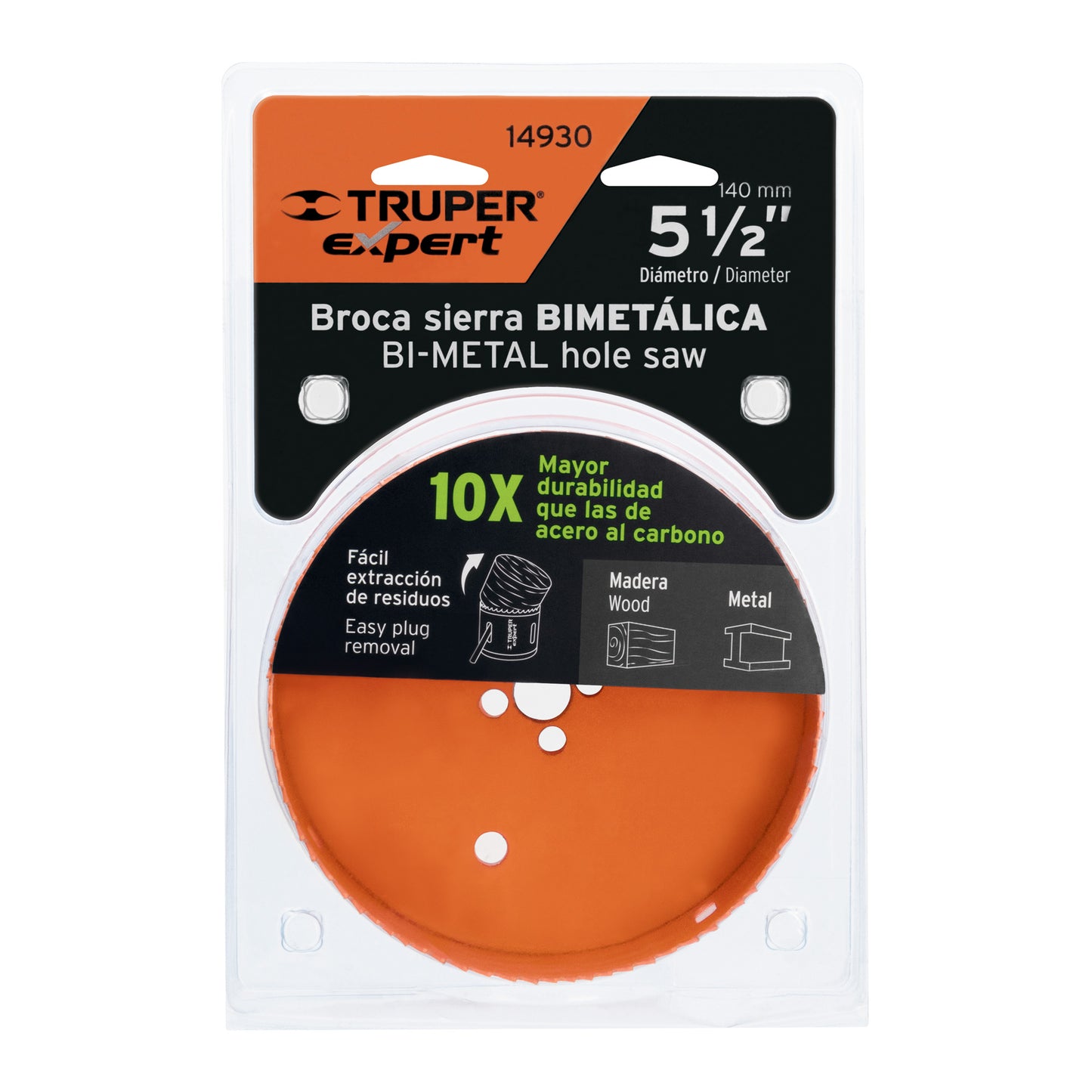 Brocasierra bimetálica 5-1/2", Truper Expert.
