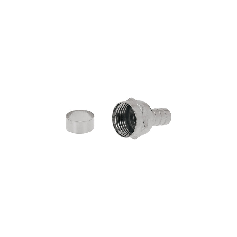 Conector coaxial RG 59 tipo campana, bolsa 4 pzas