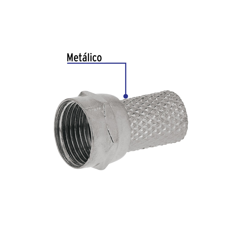 Conector coaxial RG 59 de enroscar,bolsa 4 pzas