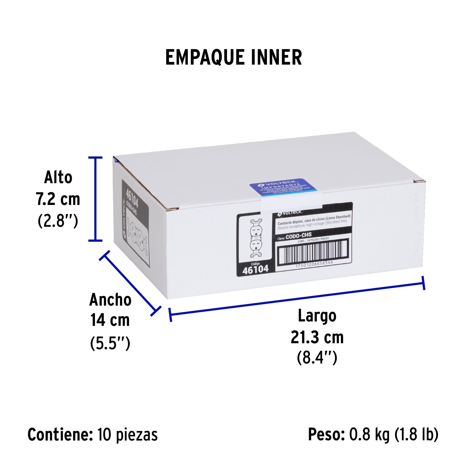 Contacto dúplex, cara de chino, línea Standard