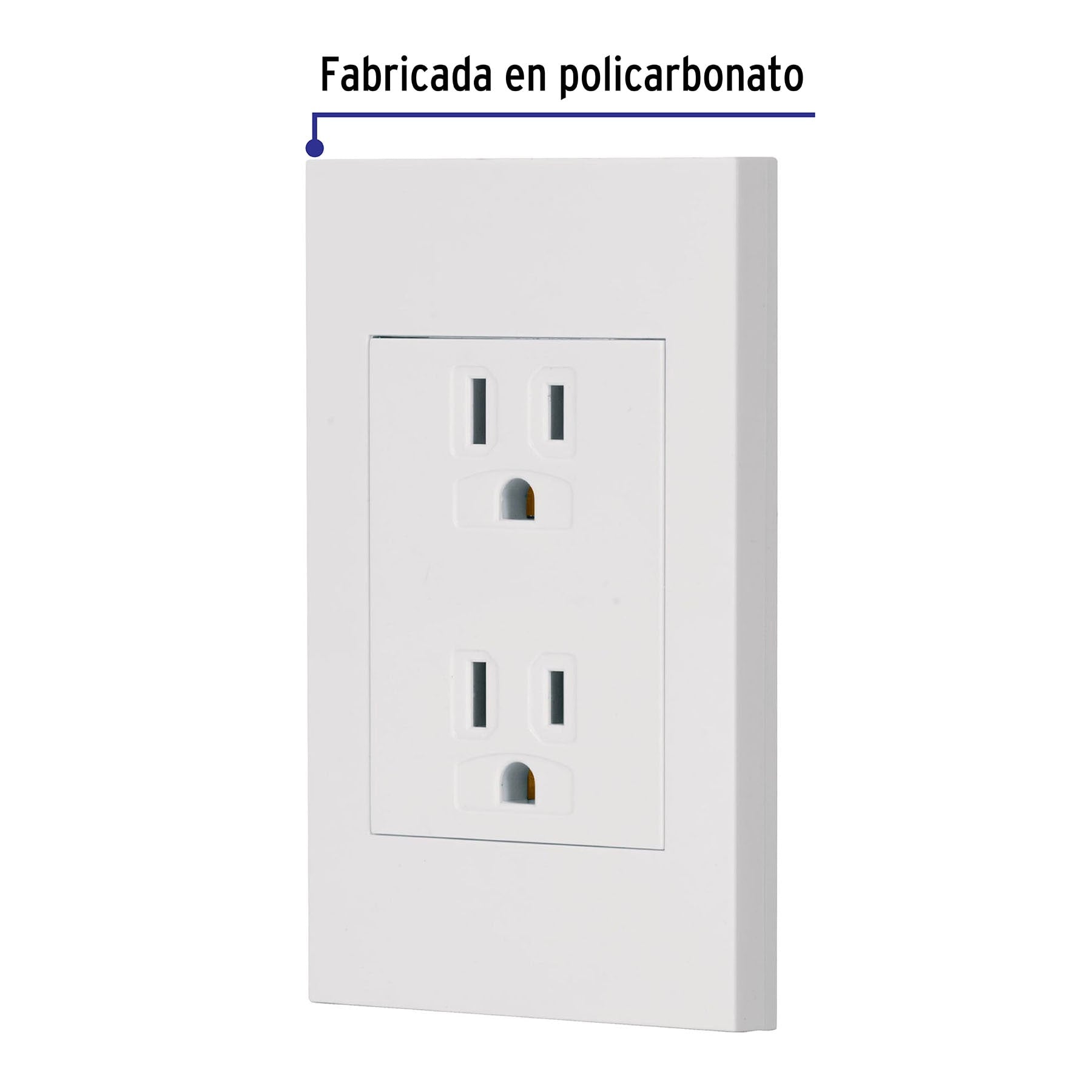Placa armada contacto dúplex, 3 módulos, Española, blanco