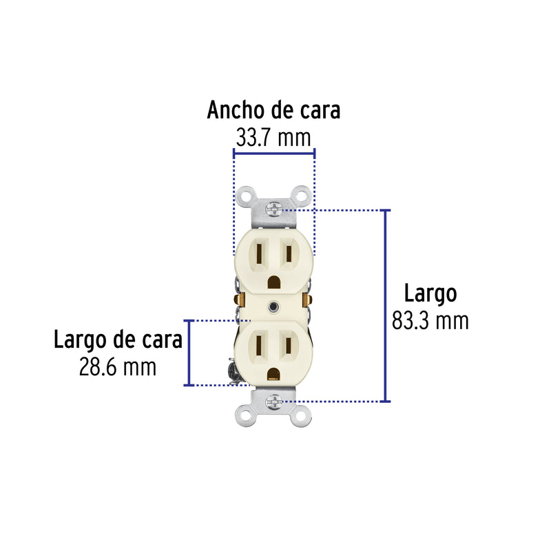 Contacto dúplex, 2 polos, 3 hilos, línea Standard, a granel