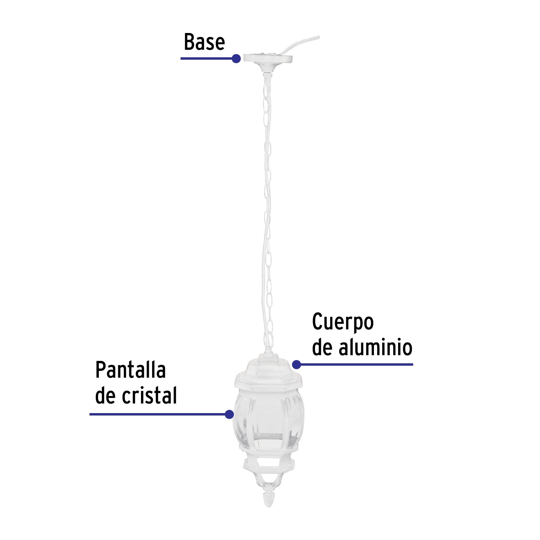 Colgante farol, blanco, 1XE26