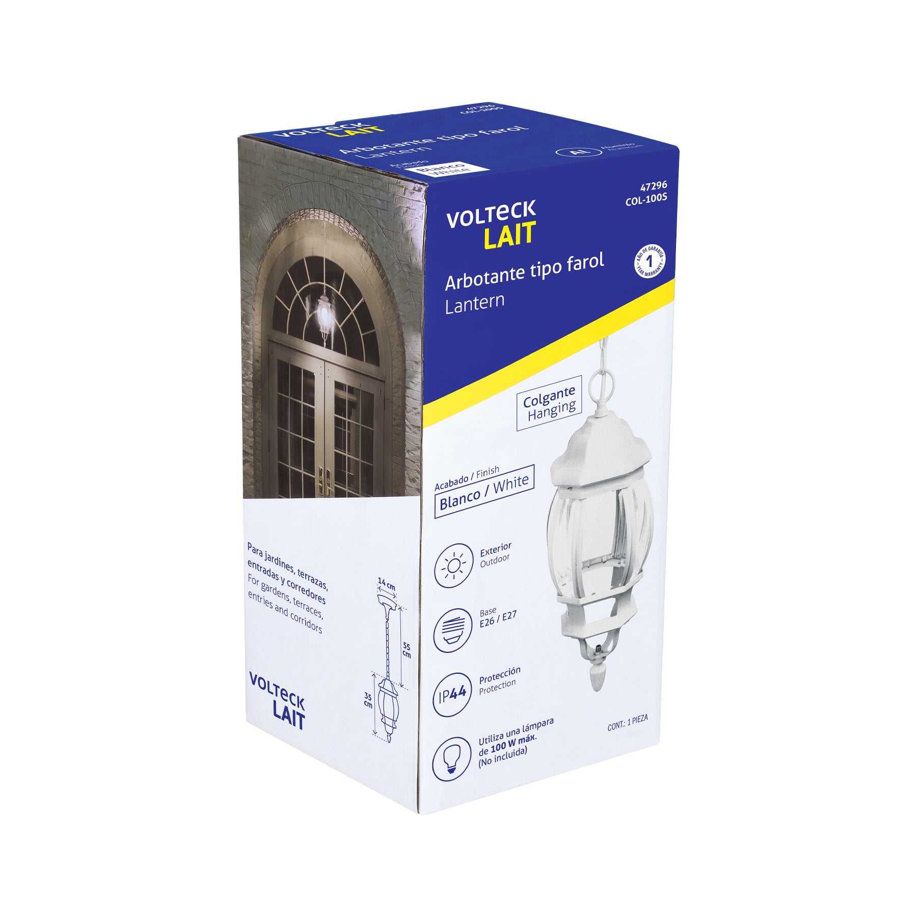 Colgante farol, blanco, 1XE26