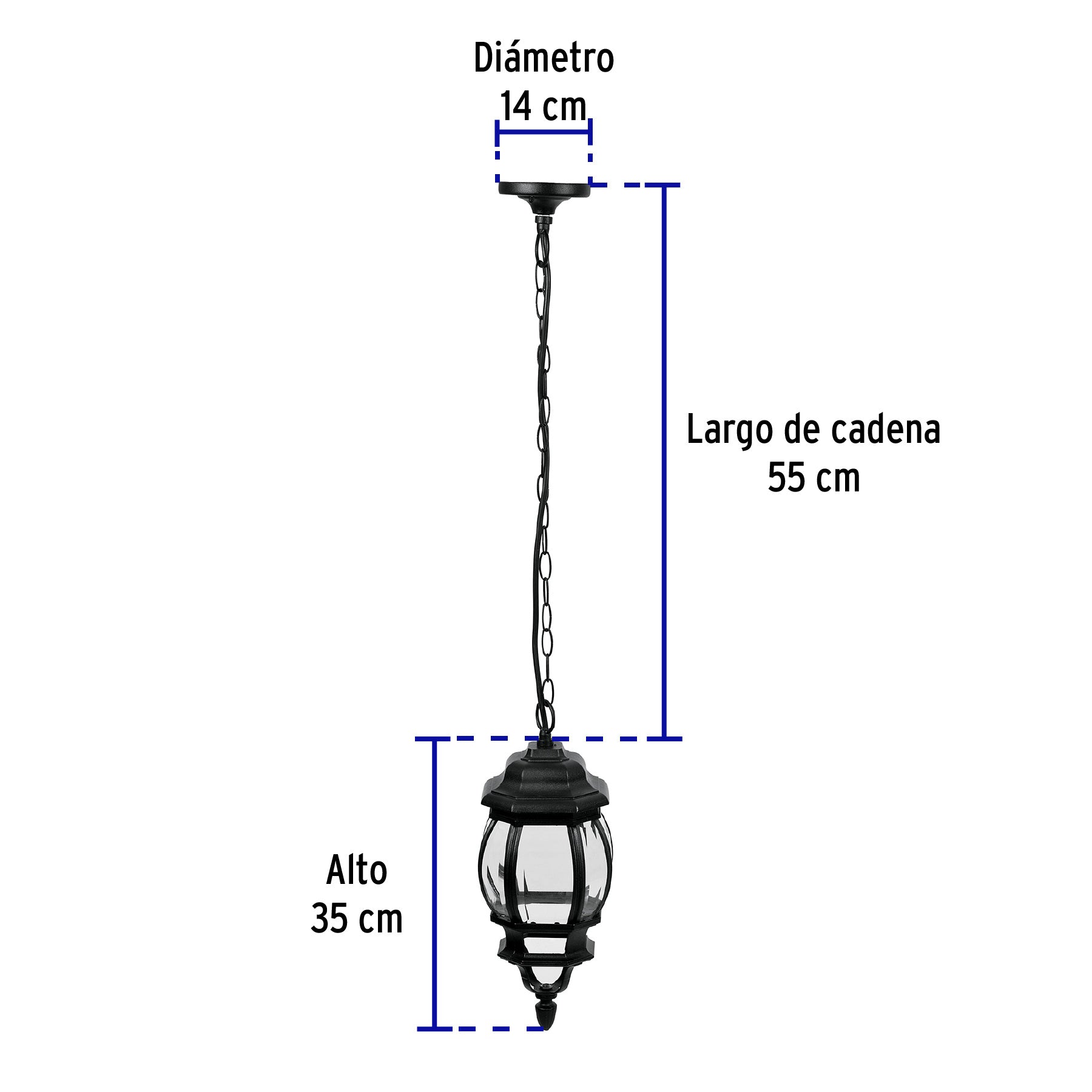 Colgante farol, negro, 1XE26