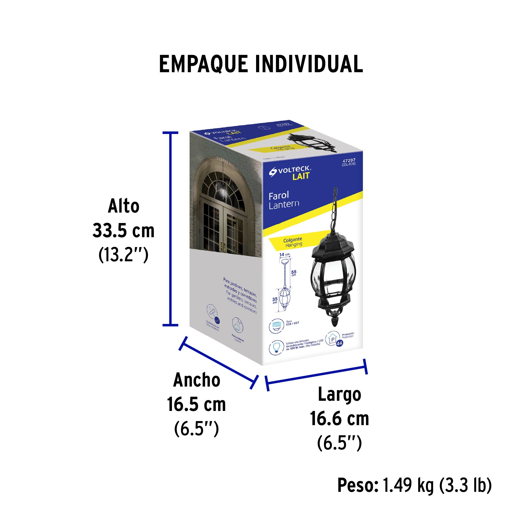 Colgante farol, negro, 1XE26