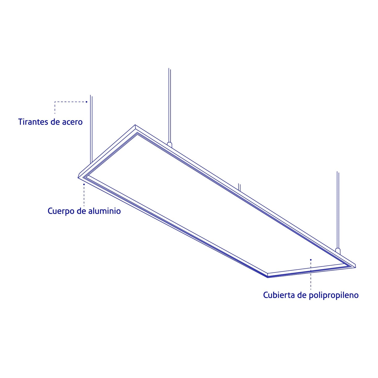 Panel colgante, 30X120 CM, 45W, 6500K, LED