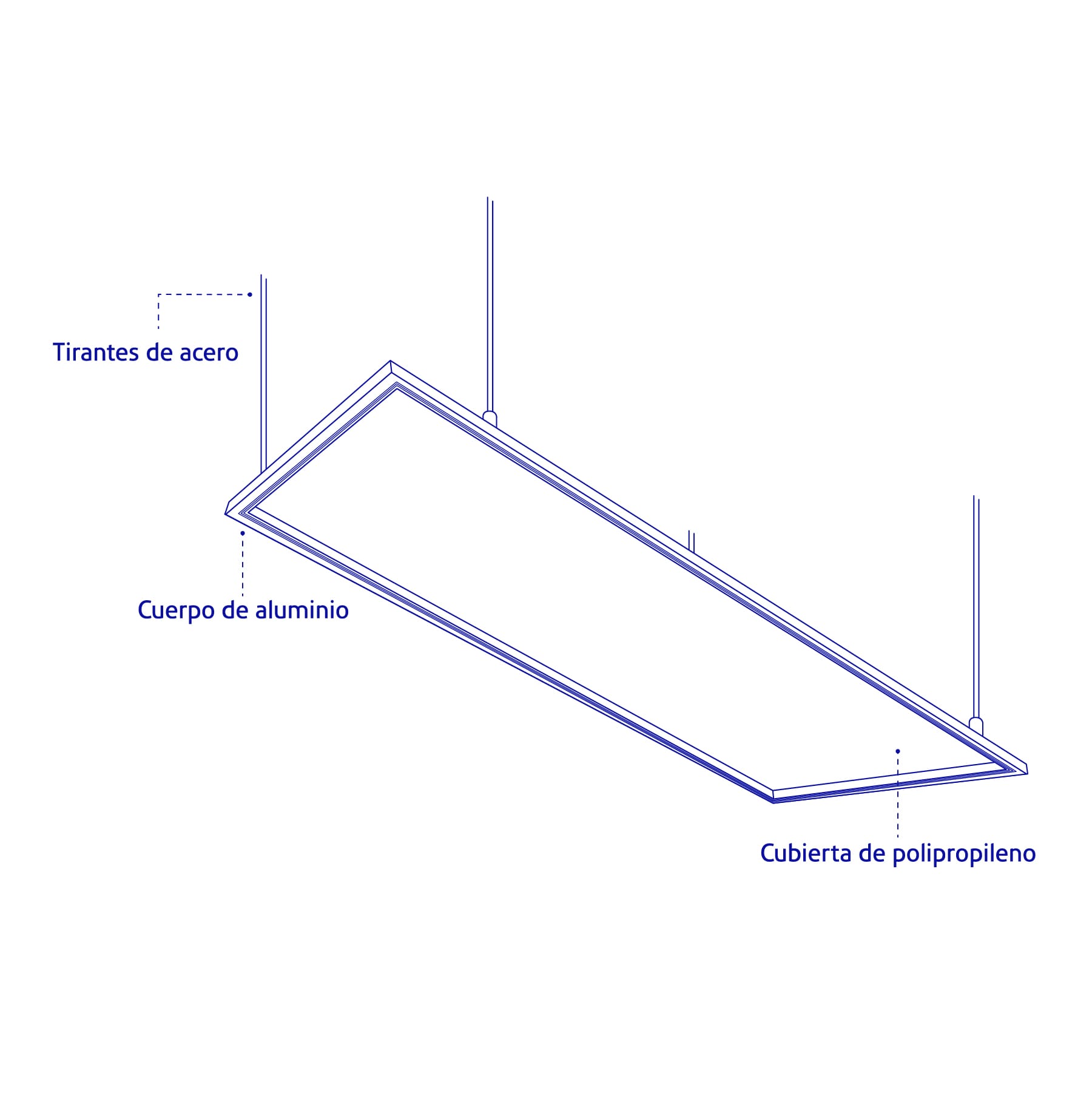 Panel colgante, 30X120 CM, 45W, 6500K, LED