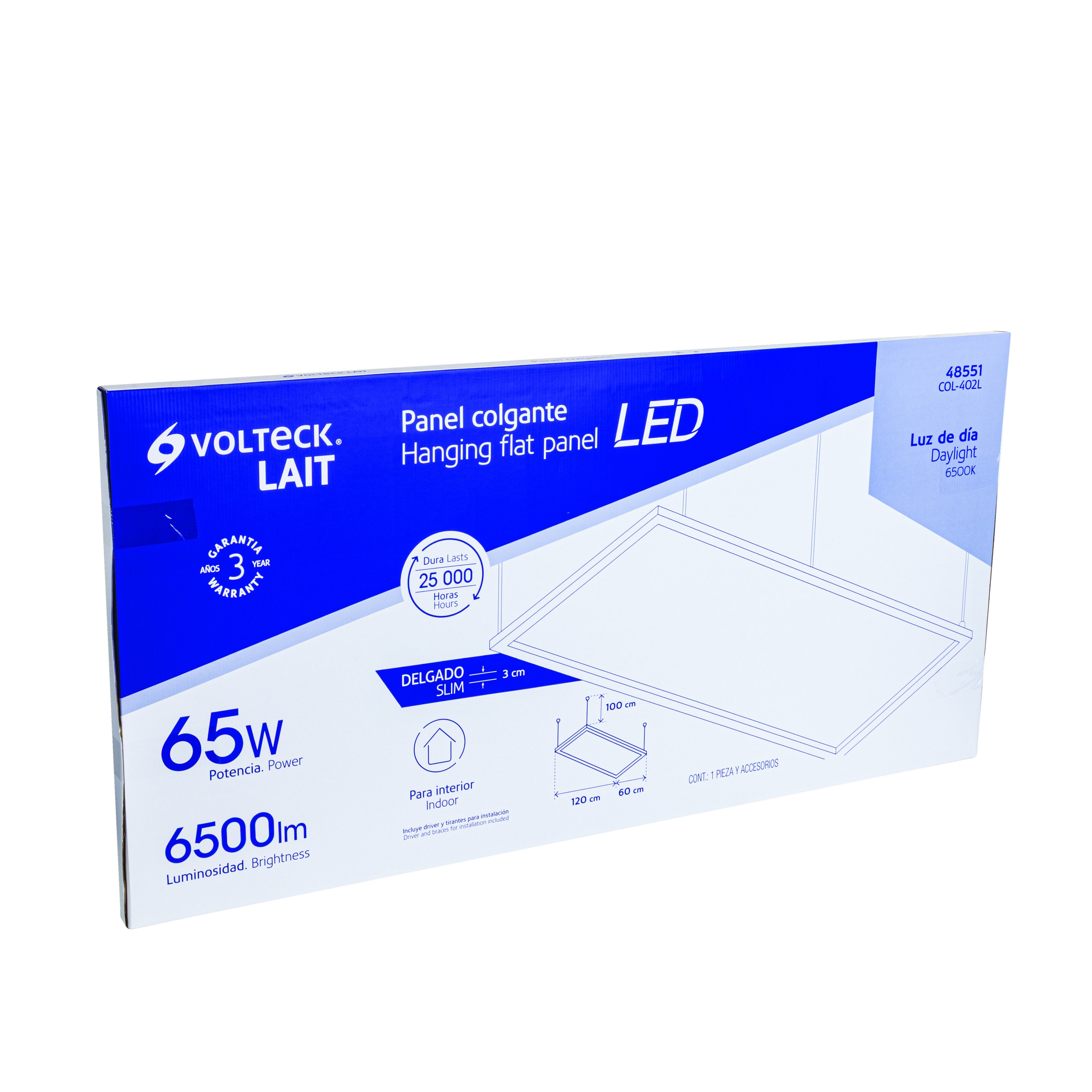Panel colgante, 60X120 CM, 80W, 6500K, LED