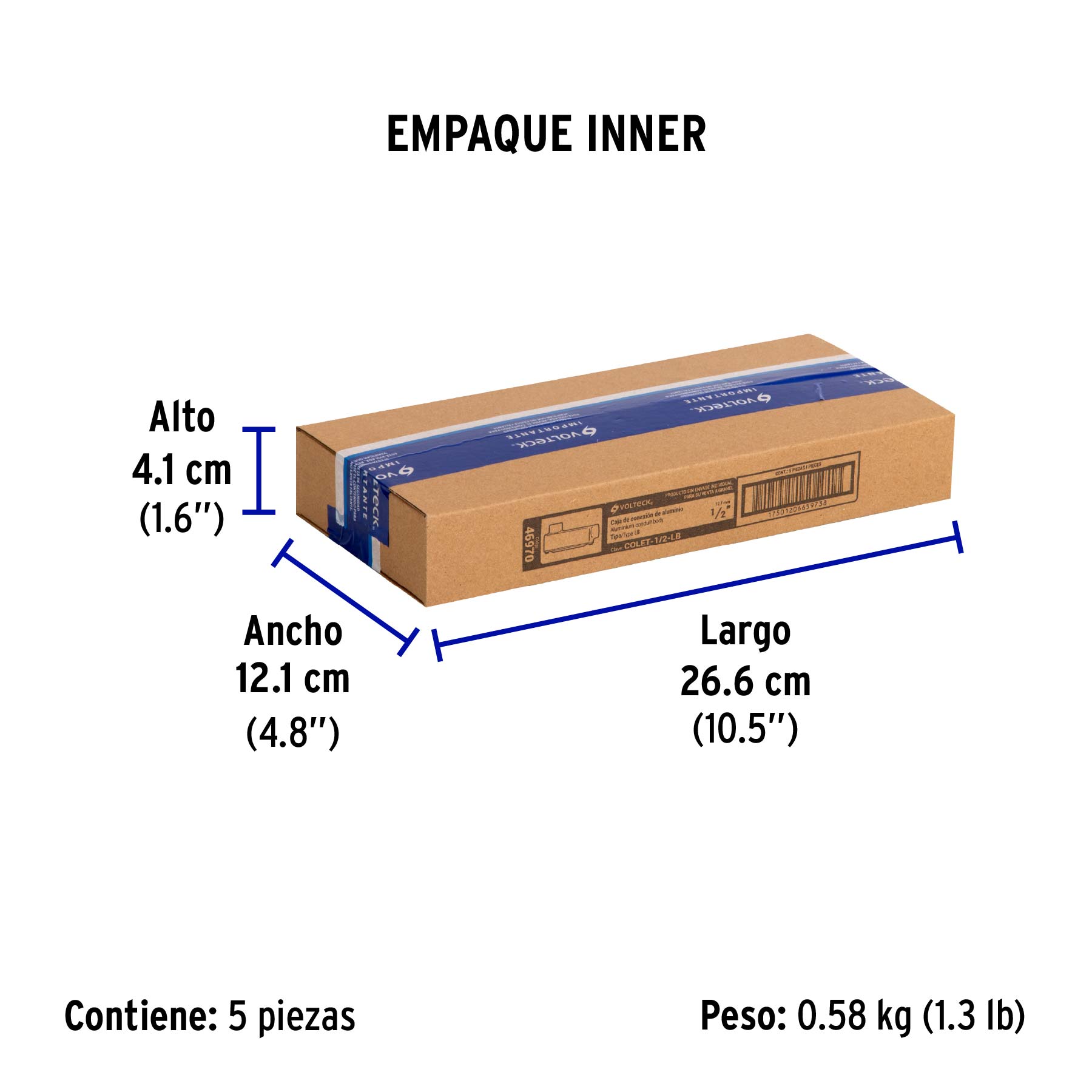 Condulet 1/2" conexión tipo LB, Volteck