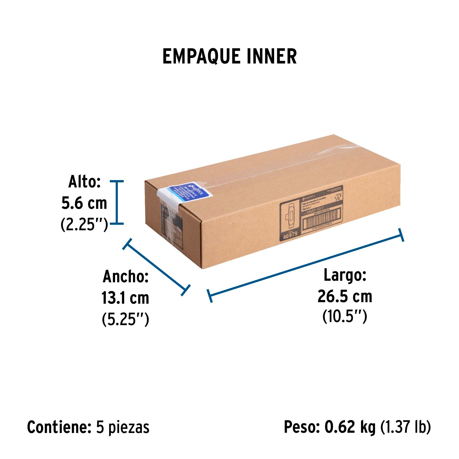 Condulet 1/2" conexión tipo T, Volteck