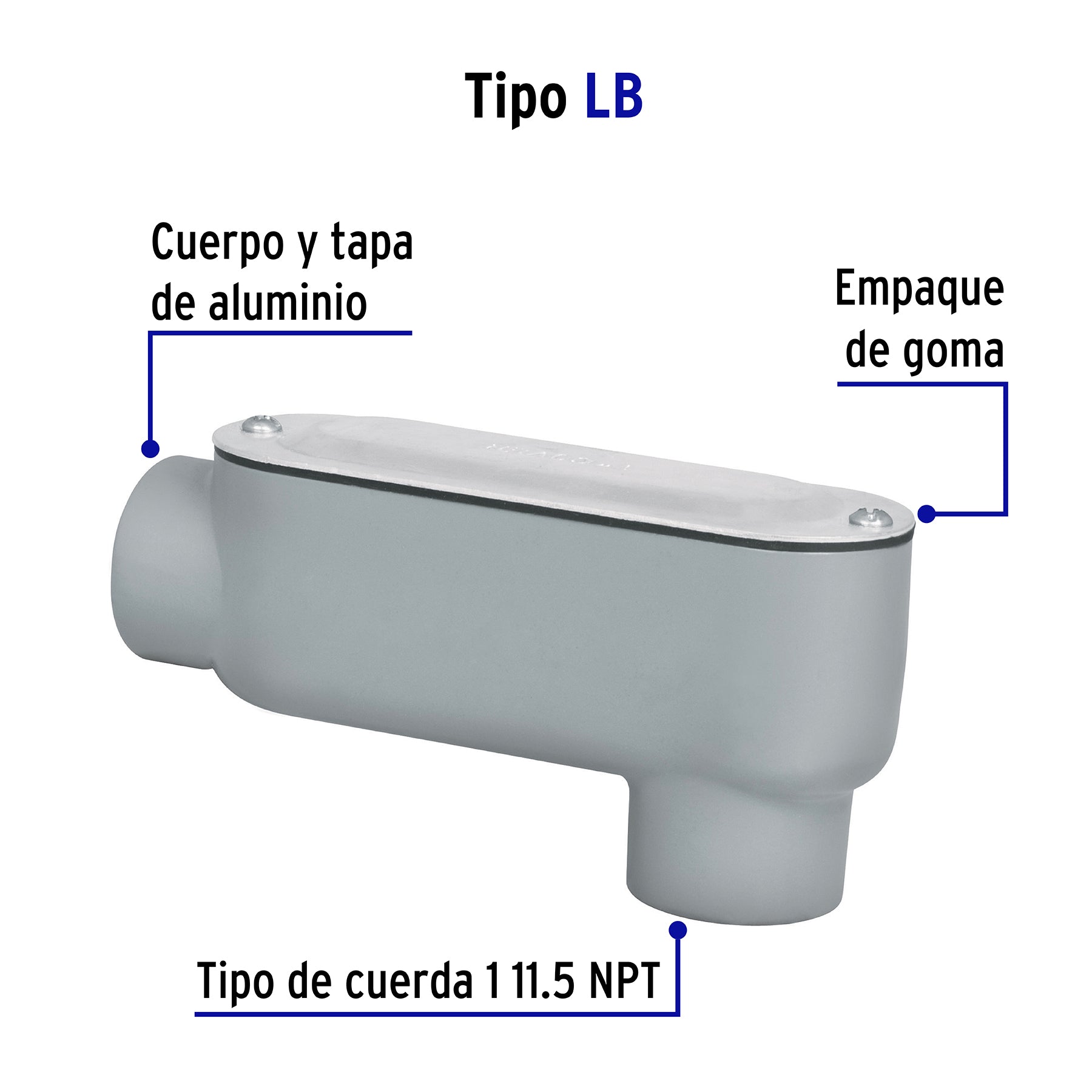 Condulet 1" conexión tipo LB, Volteck