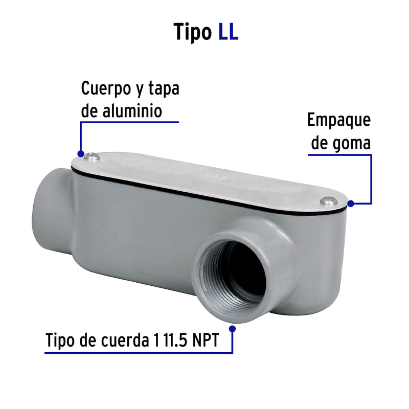 Condulet 1" conexión tipo LL, Volteck