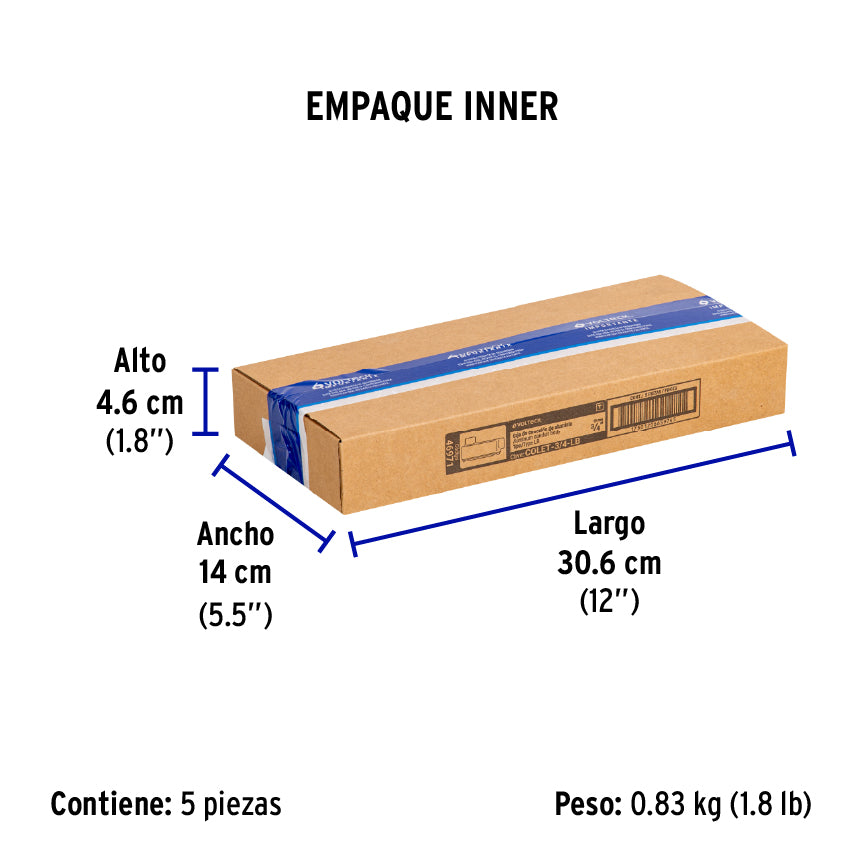 Condulet 3/4" conexión tipo LB, Volteck