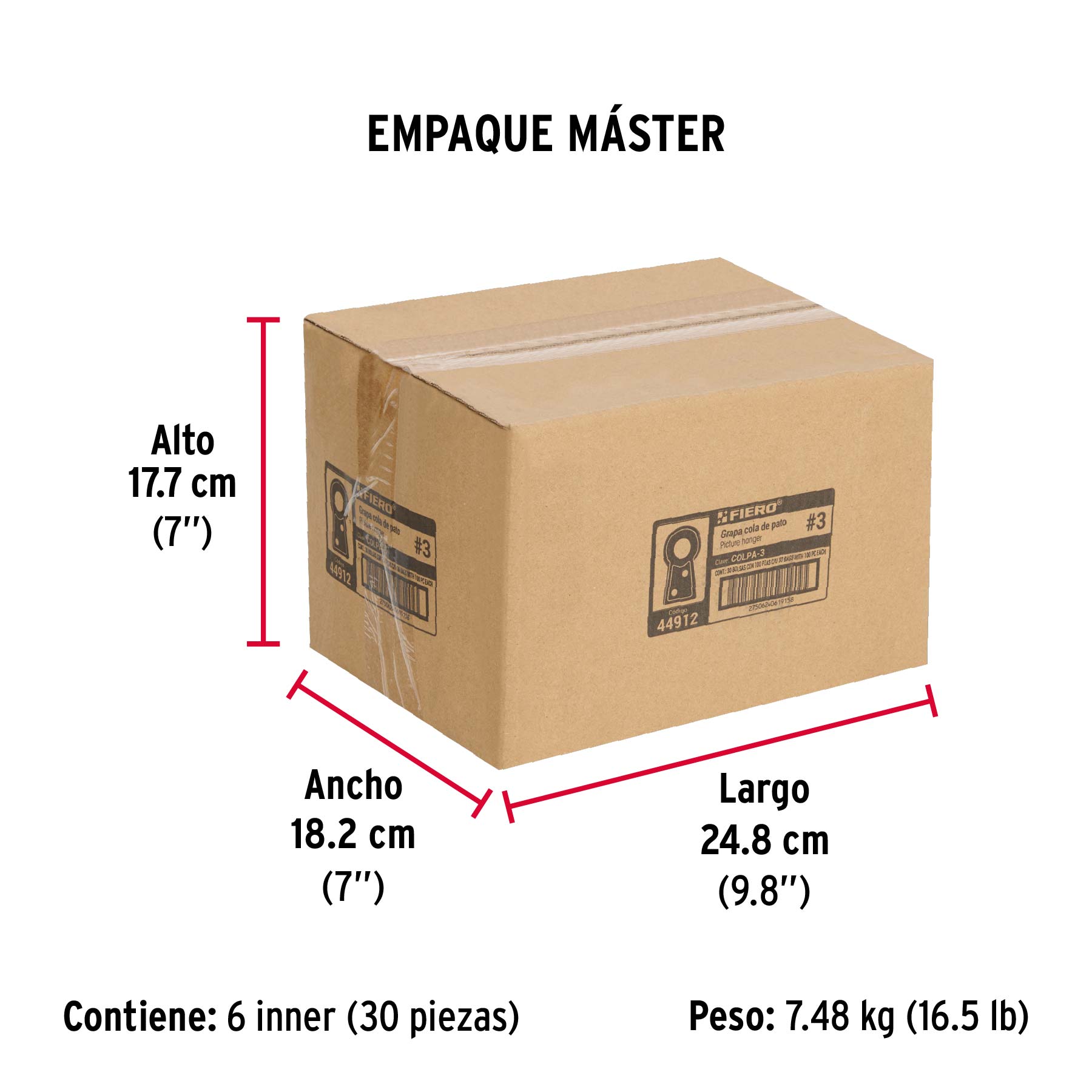 Cola de pato #3, 4 cm, bolsa 100 piezas