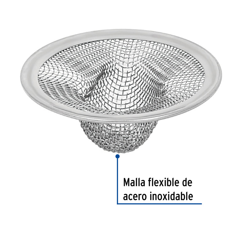 Coladera malla para lavabo 1/2"