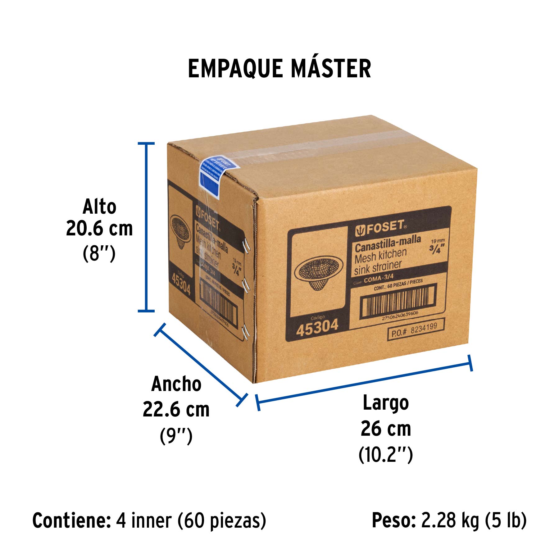Coladera malla para fregadero 3/4"