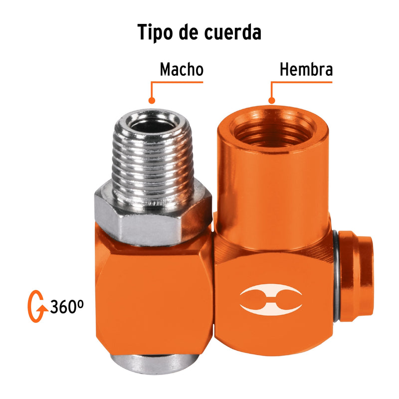 Destorcedor de aluminio, cuerda 1/4 NPT