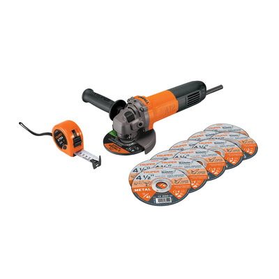 ESMERILADORA 4-1/2' 750 W, 10 discos y flexómetro