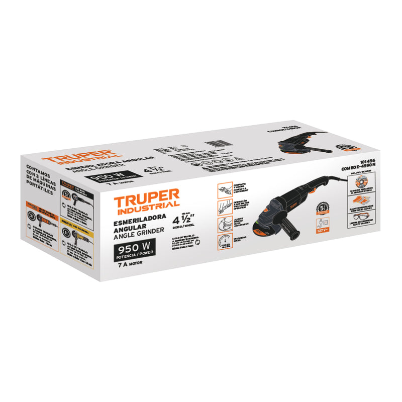 ESMERILADORA IND  4-1/2' 950W c/discos, lentes y guantes