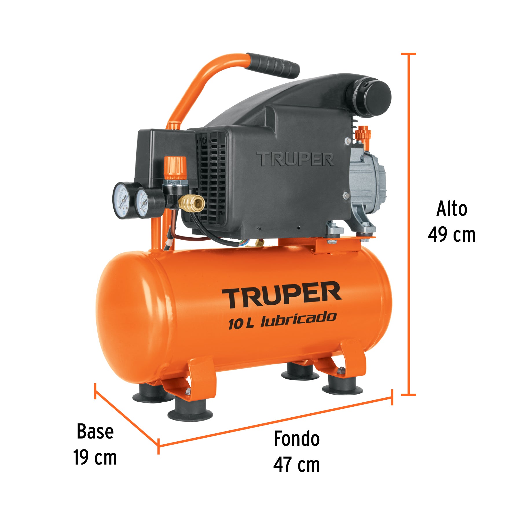 Compresor horizontal 10L, 2 HP (potencia máxima), 127 V