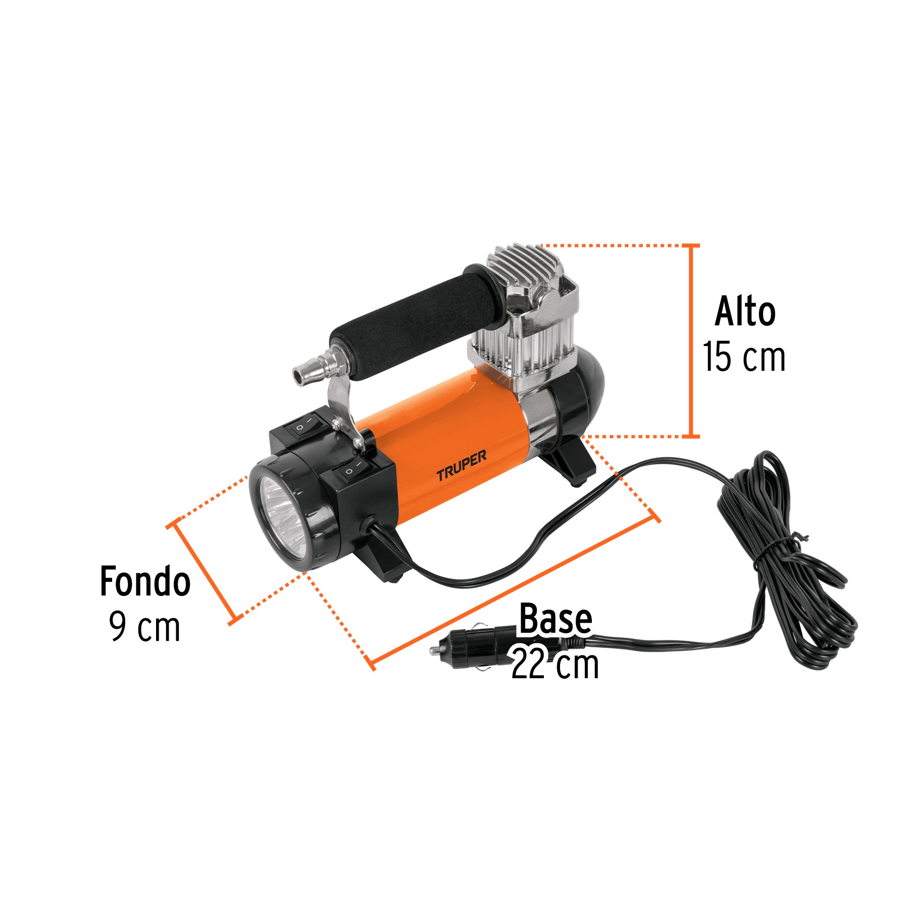 Compresor de aire 12 V portátil, para auto, incluye maletín