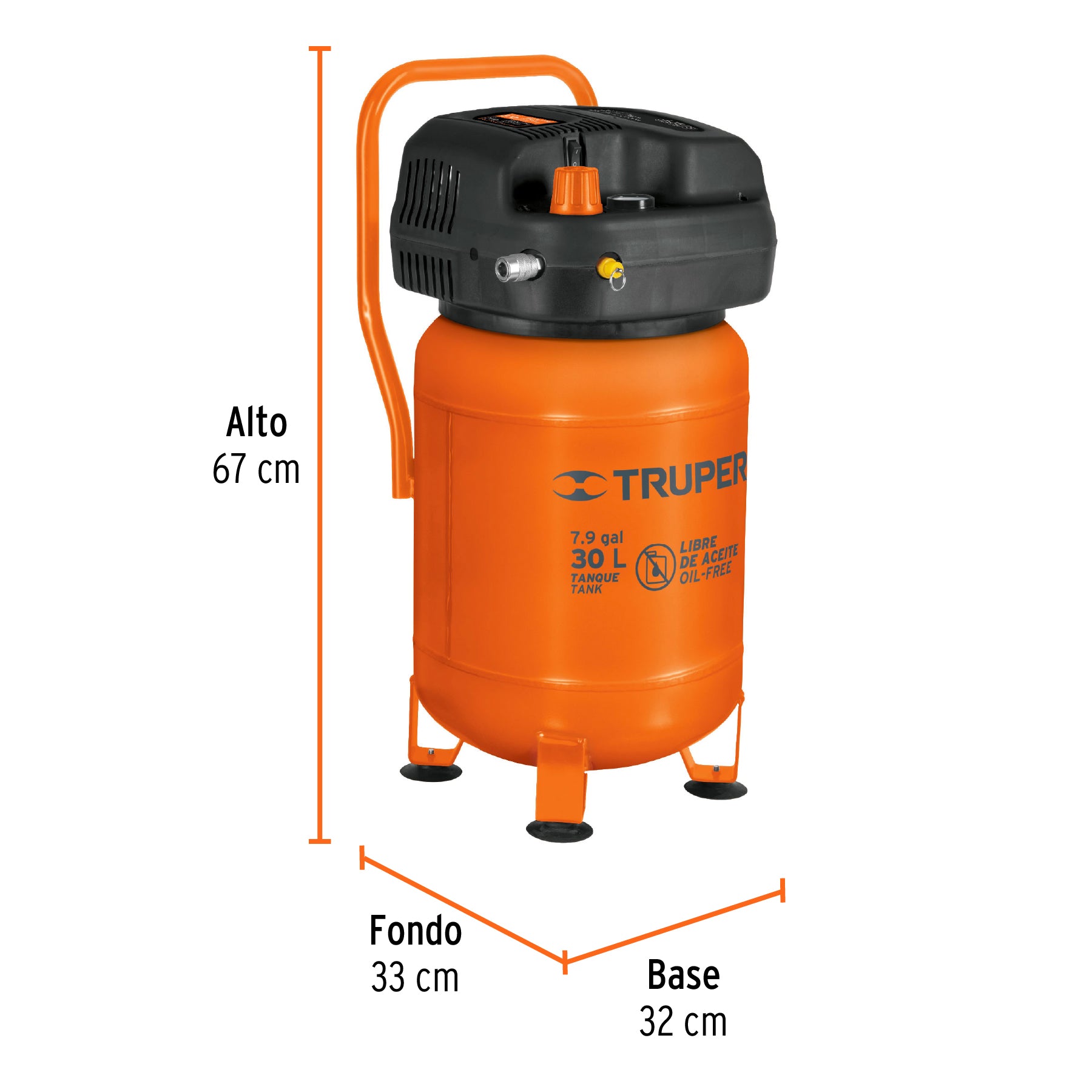 Compresor de aire libre de aceite de 30 L