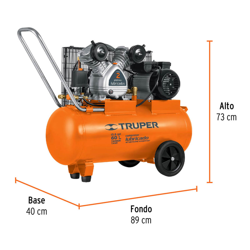 Compresor horizontal 60 L, 4 HP (potencia máxima ), 120 V