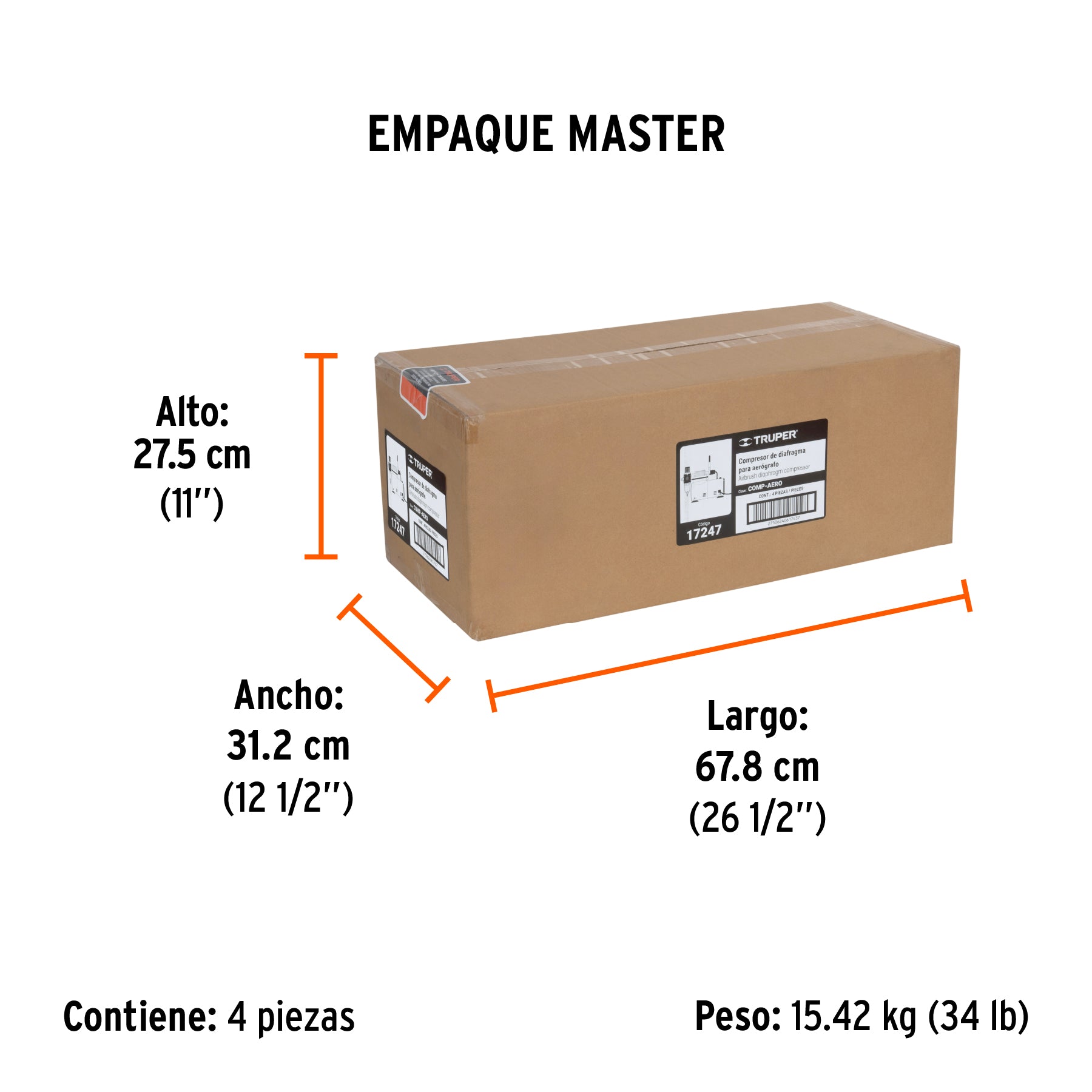 Compresor de diafragma para aerógrafo, 1/5 HP, 110 V