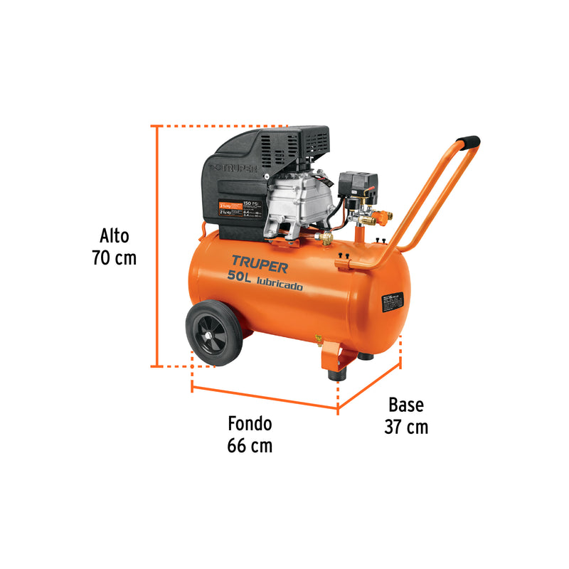 Kit, compresor 50 L, 4-1/2 HP, manguera de PVC y pistola