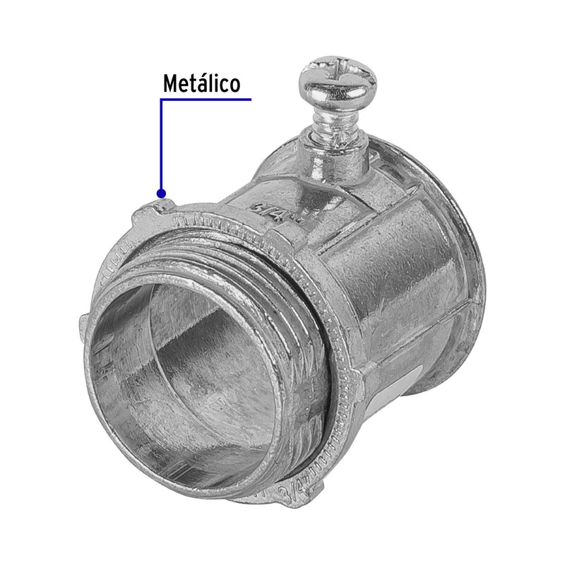 Conector conduit 3/4", Volteck