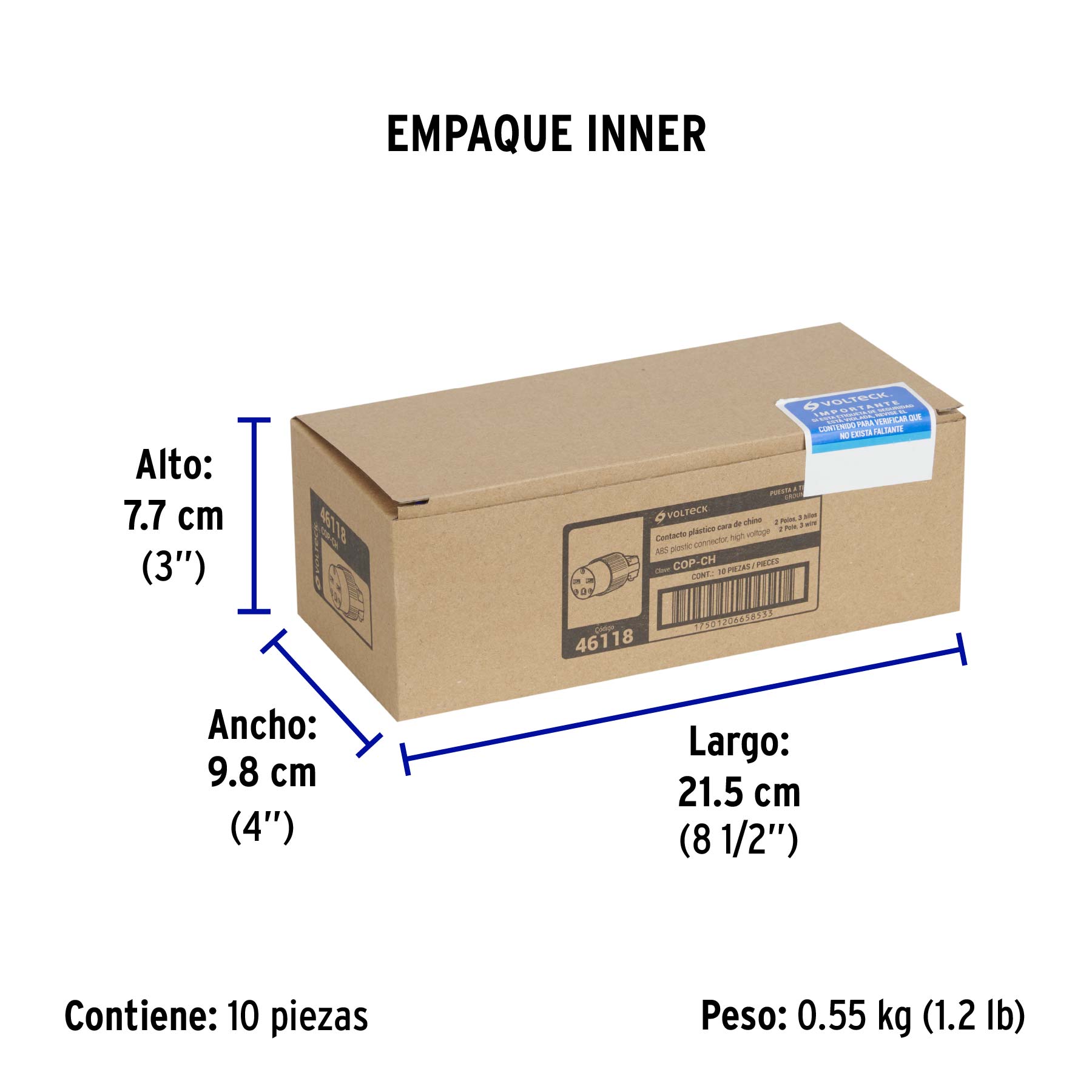 Contacto industrial, plástico, cara de chino
