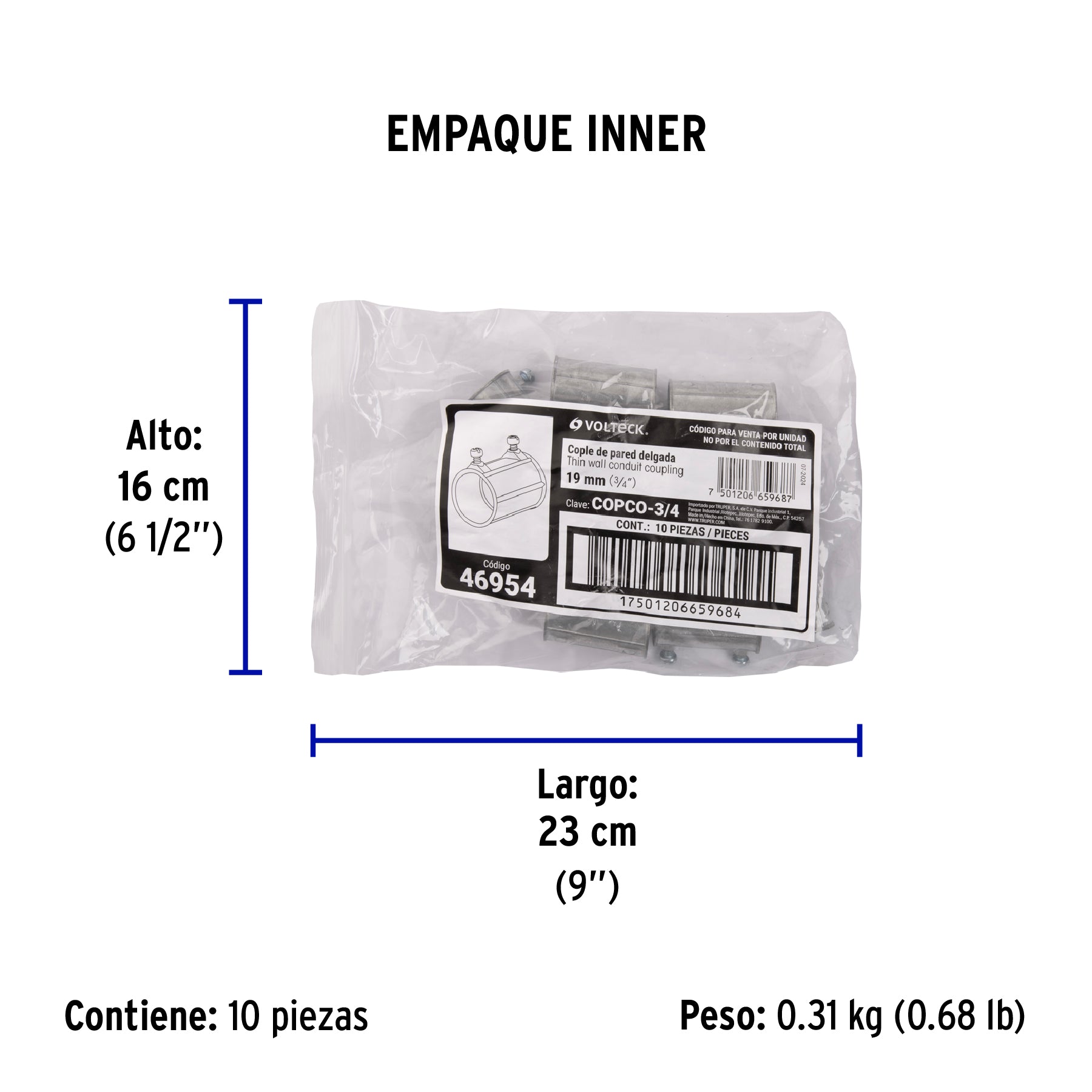 Cople conduit 3/4", Volteck