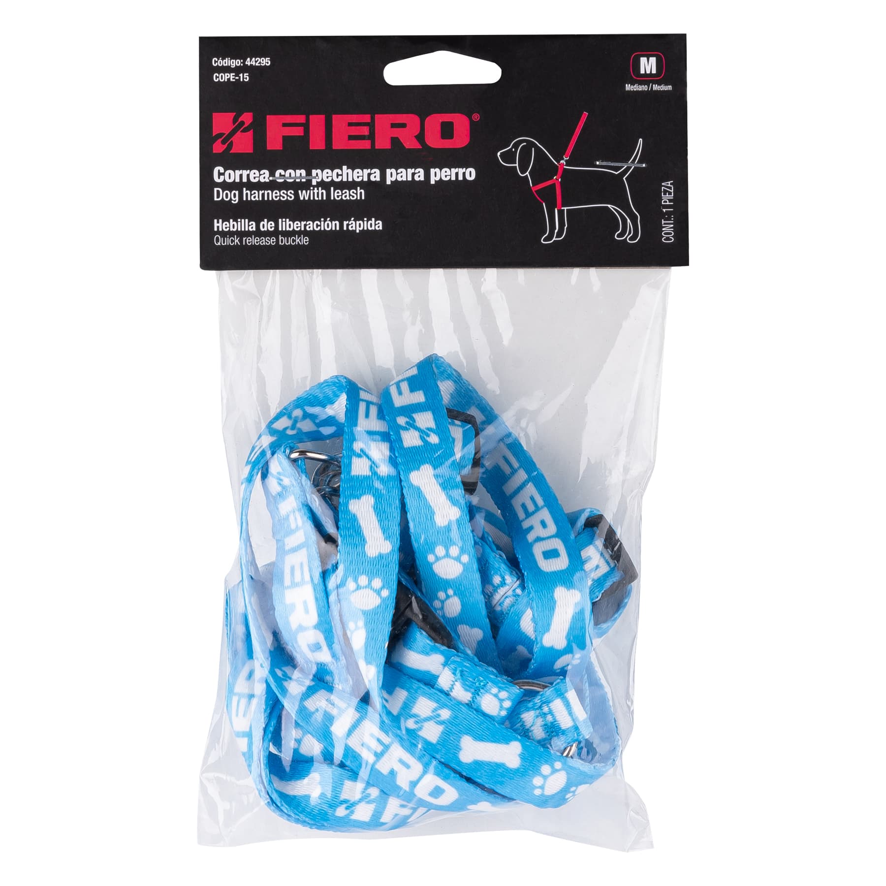Correa para perro con pechera, 1.5 cm ancho