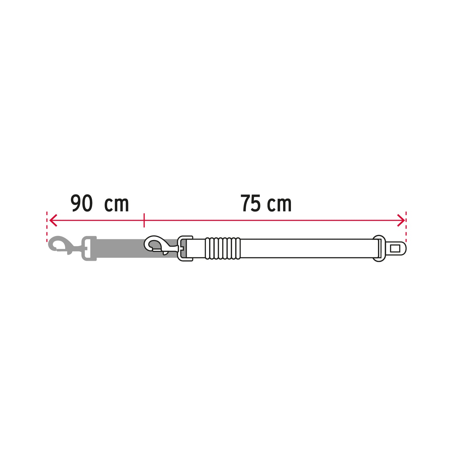 Correa de perro para cinturón de seguridad 90cm, Fiero