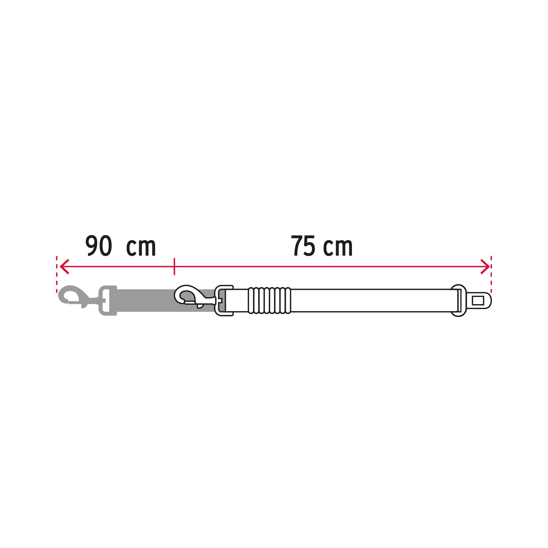 Correa de perro para cinturón de seguridad 90cm, Fiero