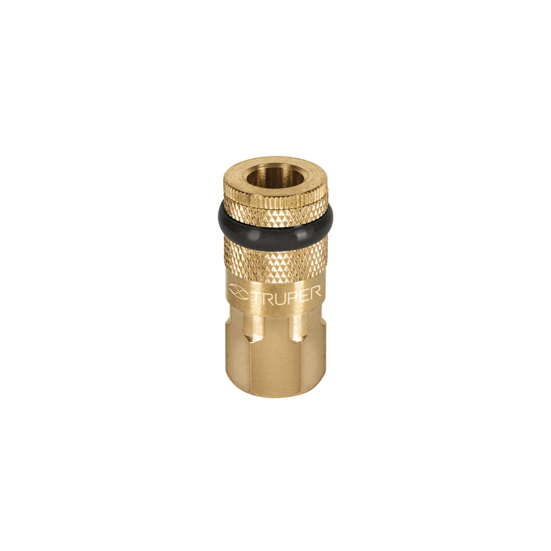 Cople de latón, cuerda 1/4 npt, hembra