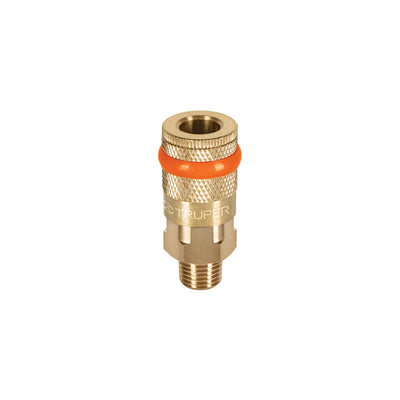 Cople de latón, cuerda 1/4 npt, macho