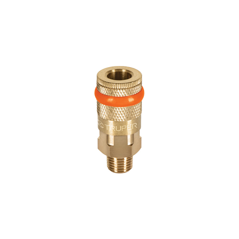 Cople de latón, cuerda 1/4 npt, macho